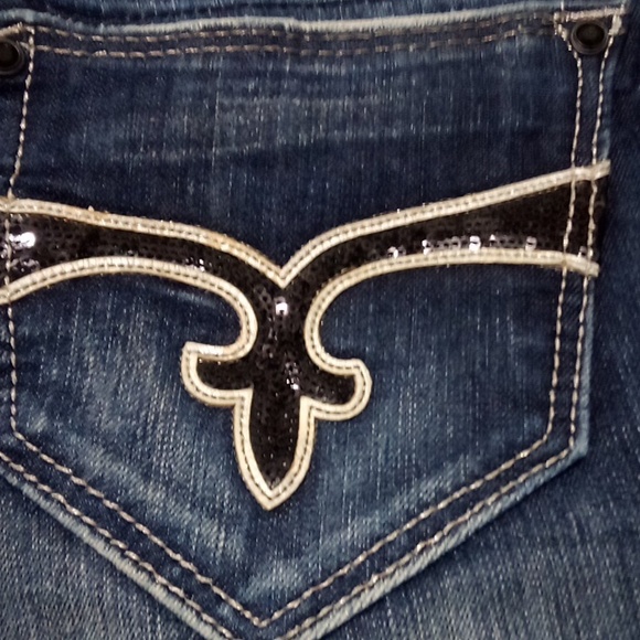 Rock Revival NWT Women's Jeans 30 Embellished Shimmer Charlotte Easy Boot DEFECT - Picture 3 of 12